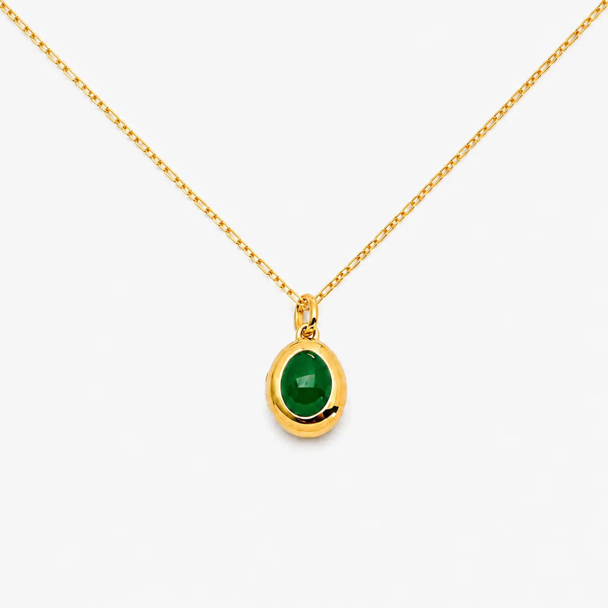 May Birthstone Locket Necklace