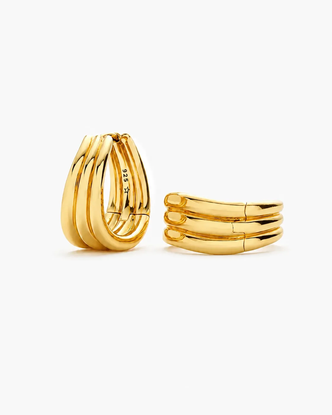 Savi Triple Ridge Hoop Earrings