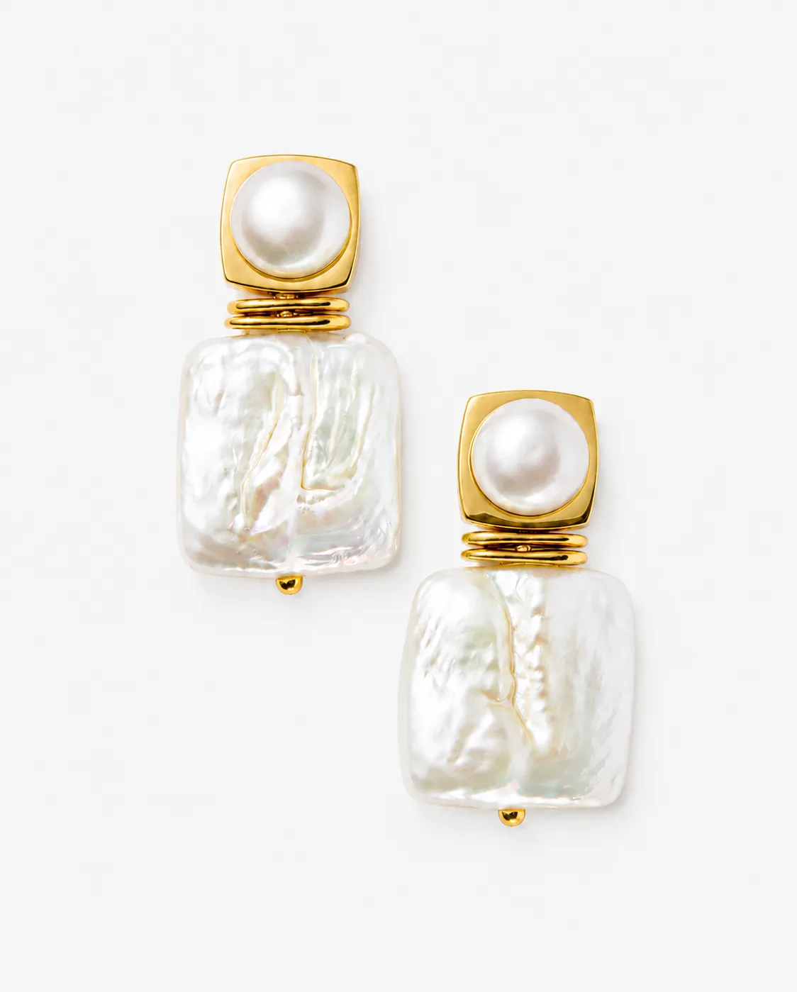 Square Pearl Statement Earrings